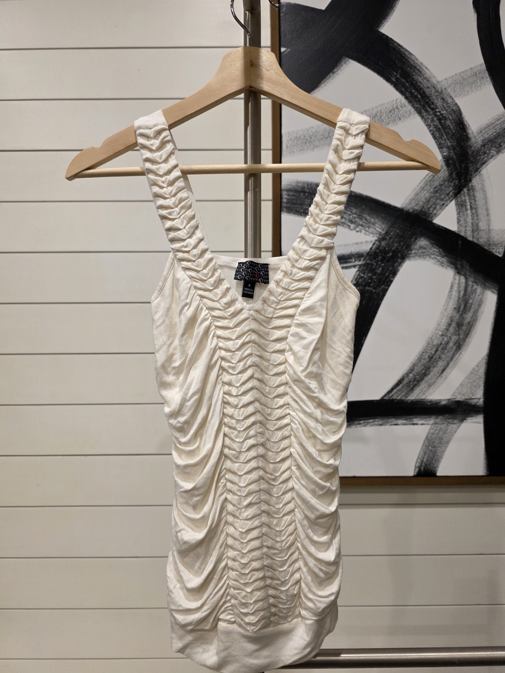 Ruched Ivory Tank Top - Women